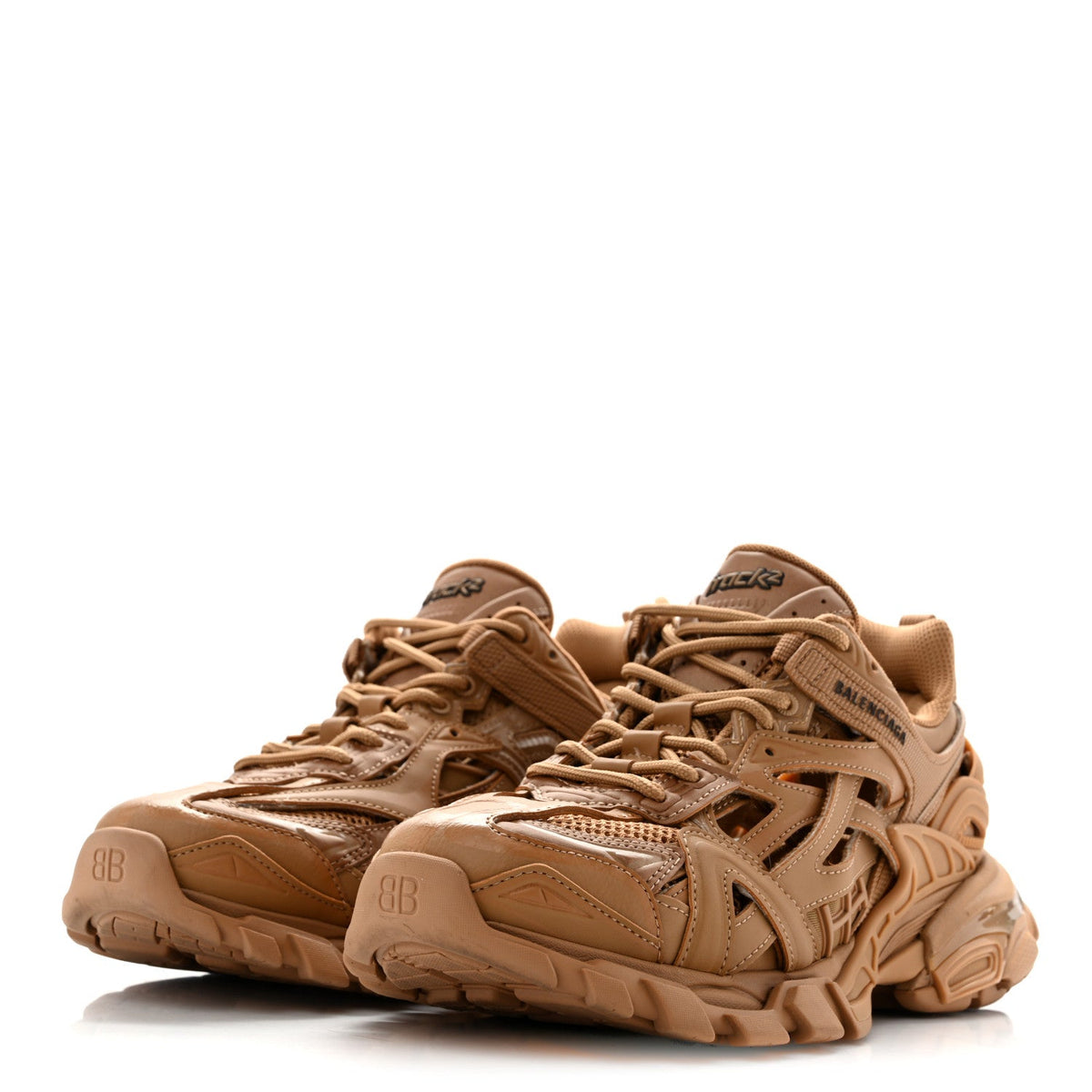 Rubber Mesh Monocolor Clear Sole Womens Track.2 Open Sneakers 40 Light Brown