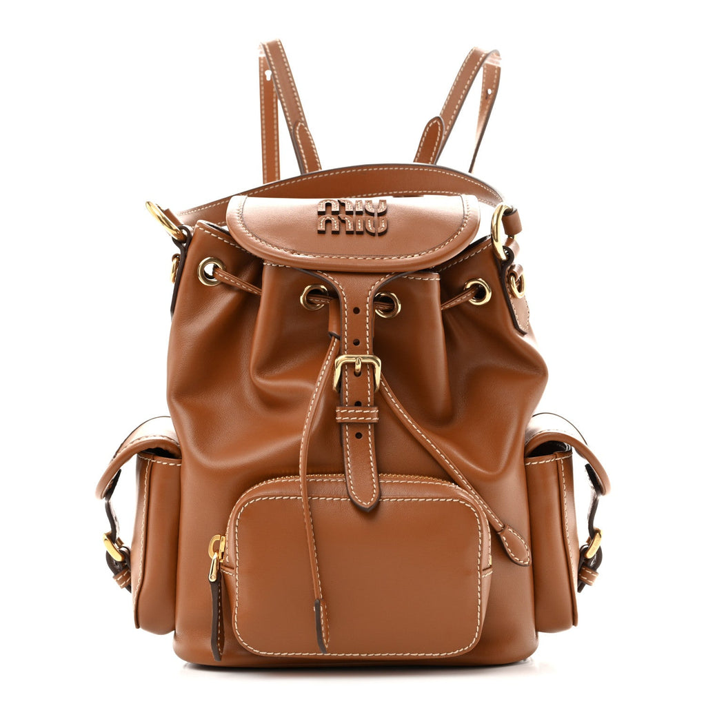 Soft Calfskin Medium Backpack Cognac
