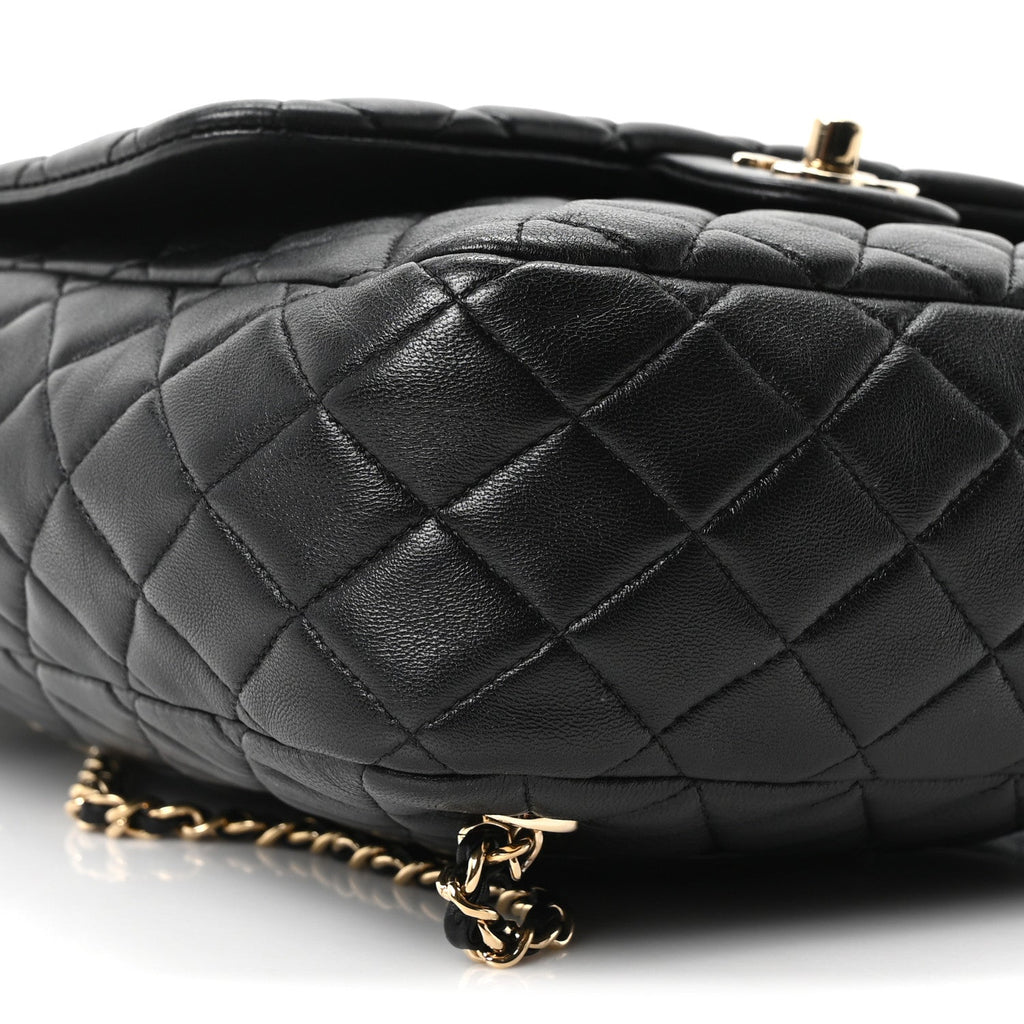 Lambskin Quilted Large in Seoul Backpack Black