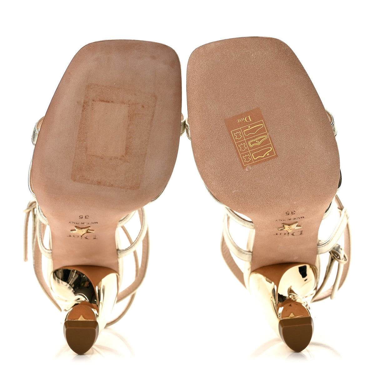 Laminated Lambskin Rhodes 80mm Sandals 35 Pale Gold