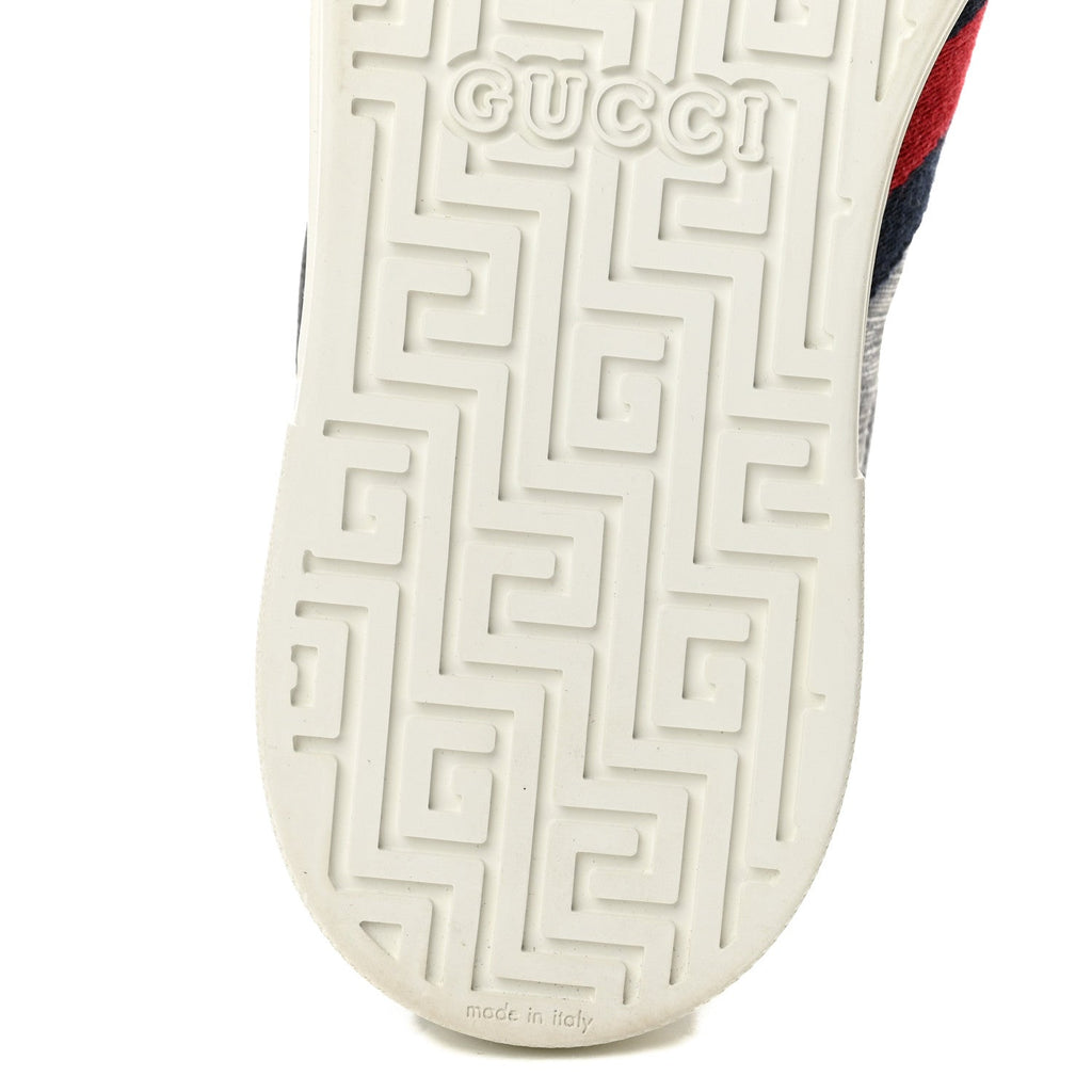GG Supreme Monogram Web Mens New Ace Sneakers 8 Dark Blue