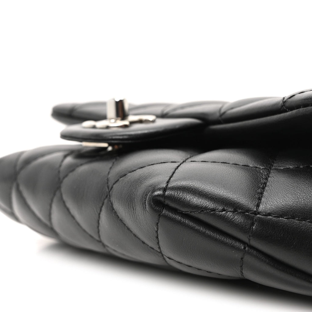Calfskin Quilted CC Uniform Flap Belt Bag Black