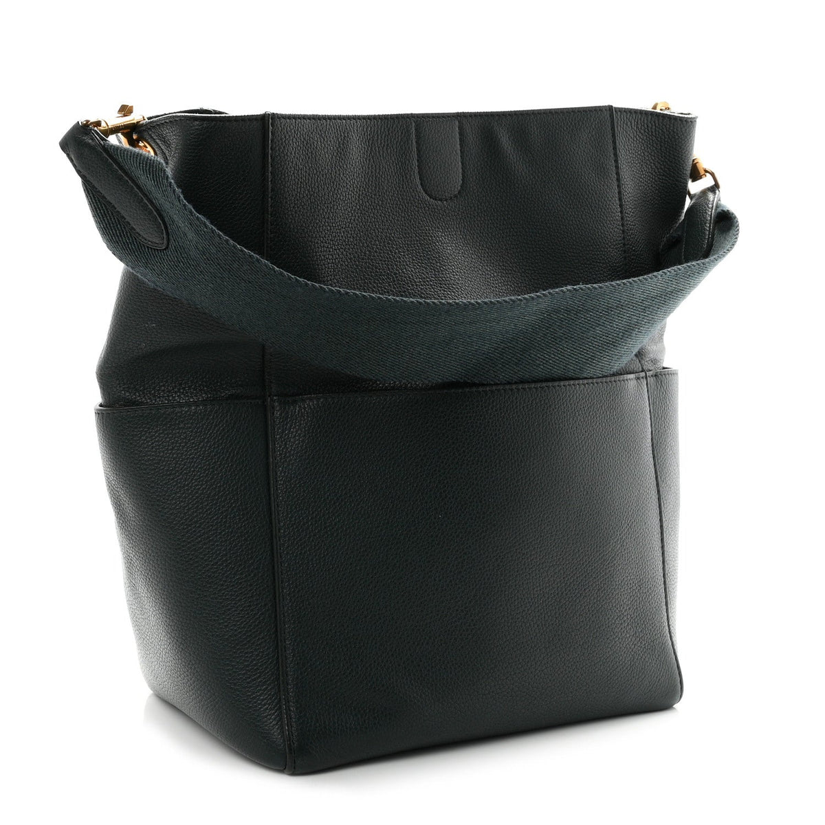 Soft Grained Calfskin Sangle Bucket Bag Amazone