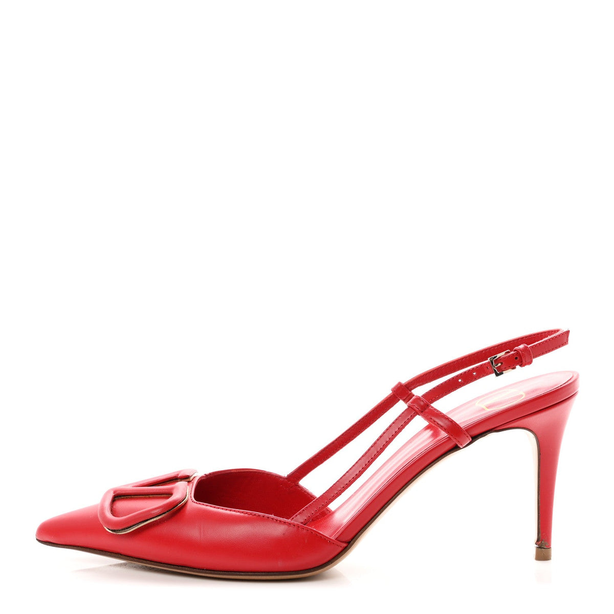 Calfskin Tonal Signature Vlogo Slingback 80mm Pumps 36.5 Rouge Pur