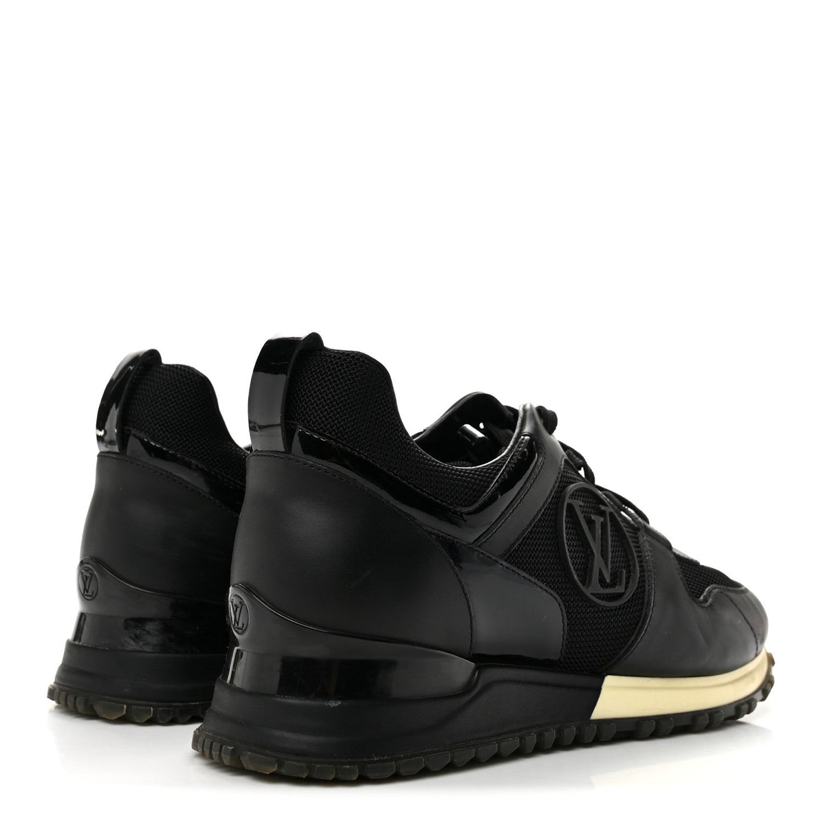 Calfskin Monogram Run Away Sneakers 36 Black