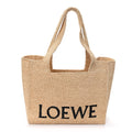 X PAULA'S IBIZA Raffia Medium  Font Tote Natural Tan