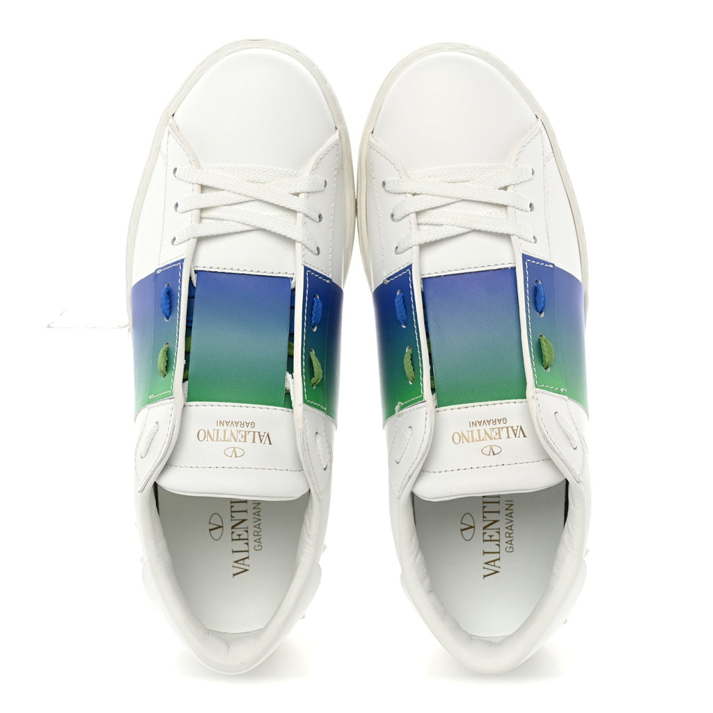 Calfskin Rockstud Untitled Open Sneakers 40  Multicolor White