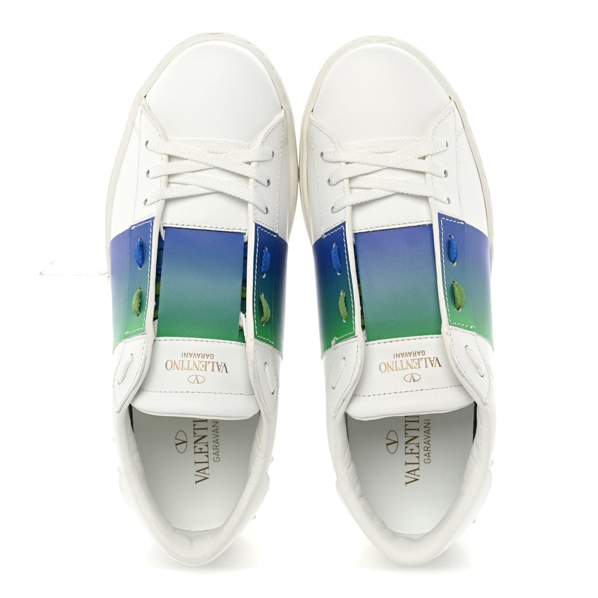 Calfskin Rockstud Untitled Open Sneakers 40  Multicolor White