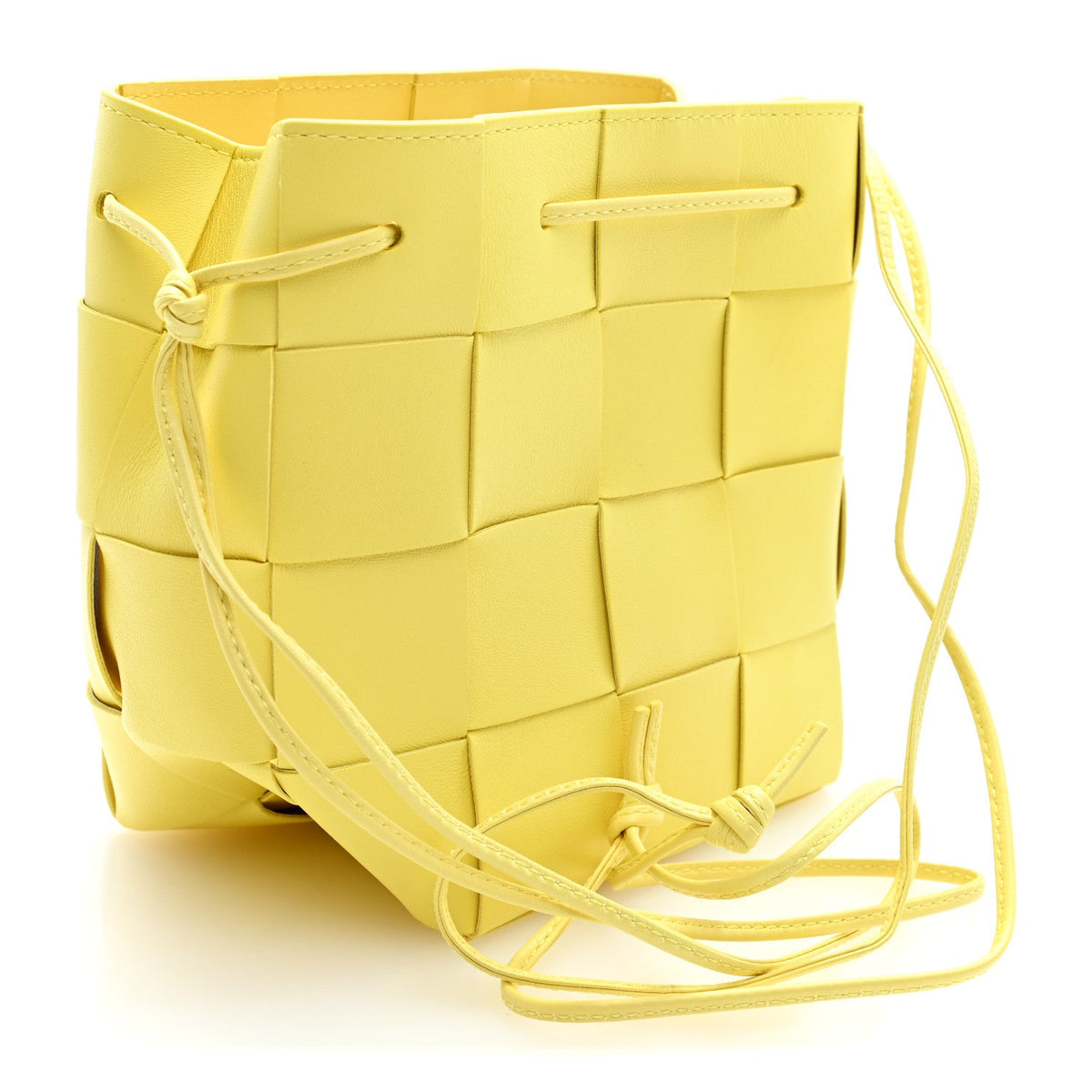 Lambskin Maxi Intrecciato Small Cassette Crossbody Bucket Bag Sherbert