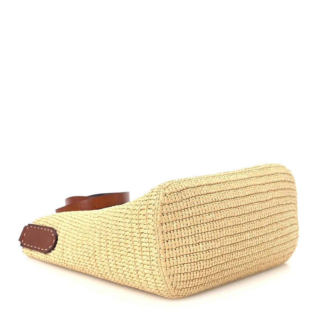 Crochet Vitello Secchiello Bucket Bag Naturale Brandy