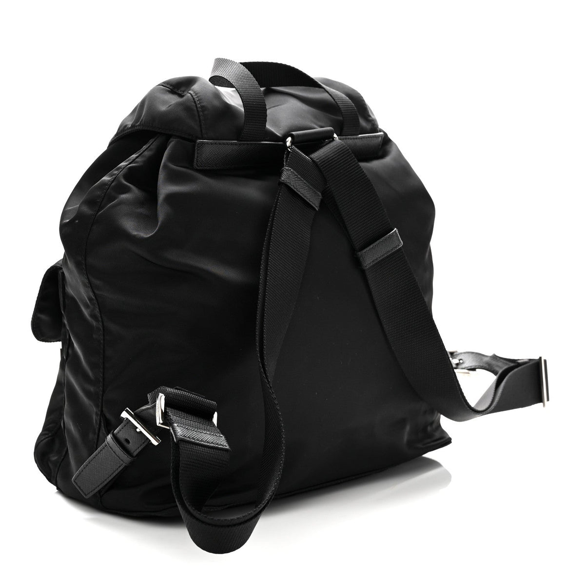 Tessuto Nylon Saffiano Medium Backpack Black
