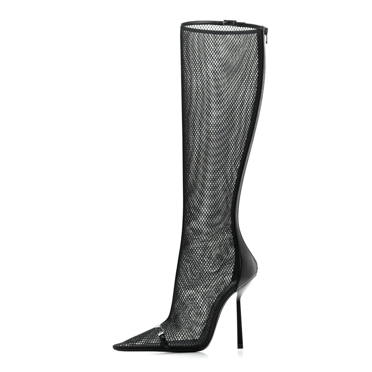 Mesh Oxails Knee High Boots 39 Black