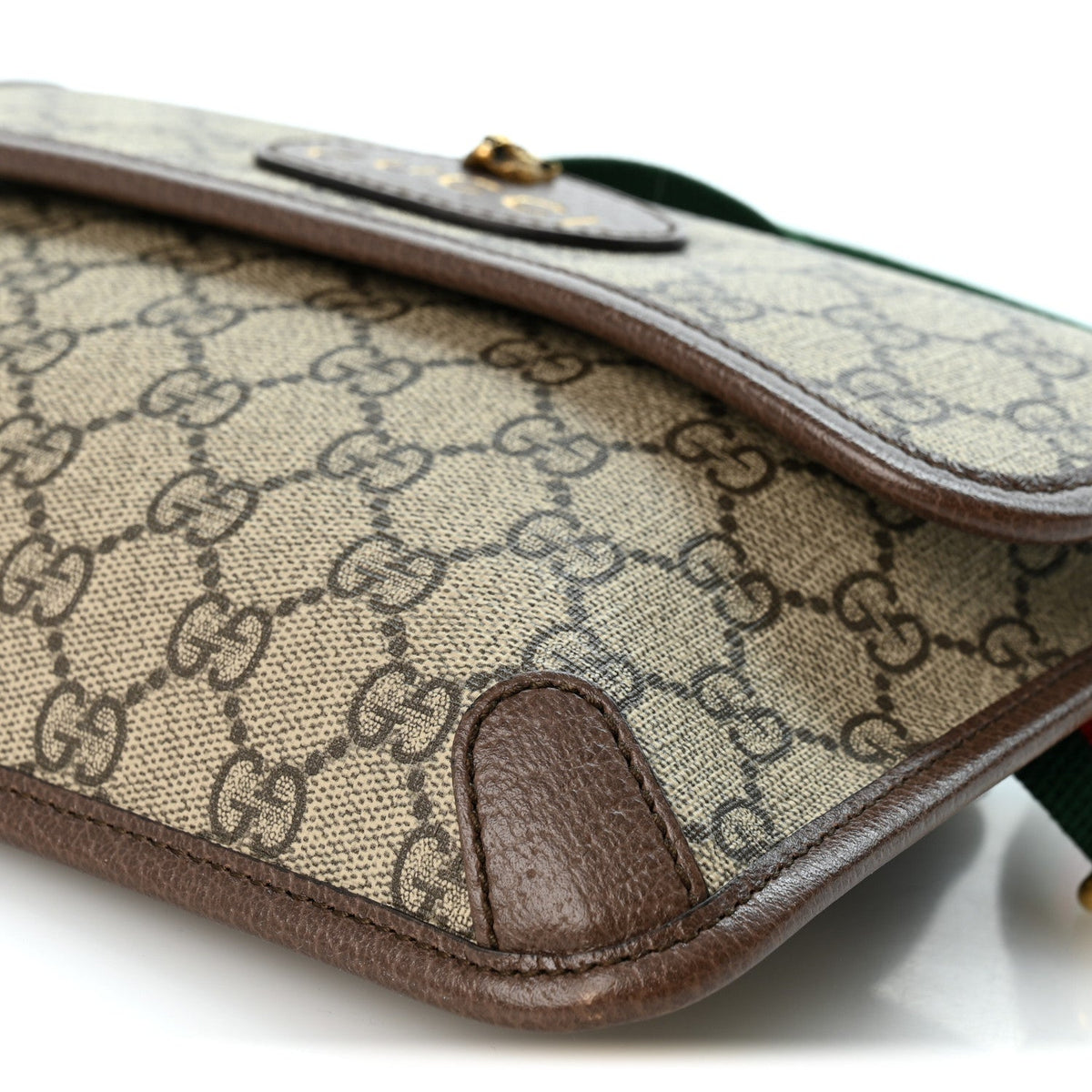 GG Supreme Monogram Neo Vintage Web Belt Bag Brown