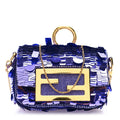 Sequin Paillettes Shiny Nappa Sex and the City Nano Maxi Buckle Baguette Charm Viola Purple