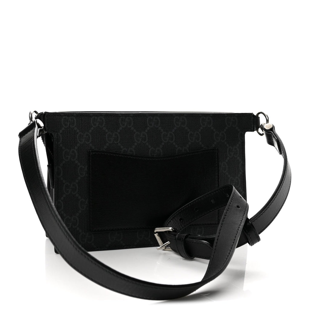GG Supreme Monogram Canvas Interlocking G Belt Bag Black