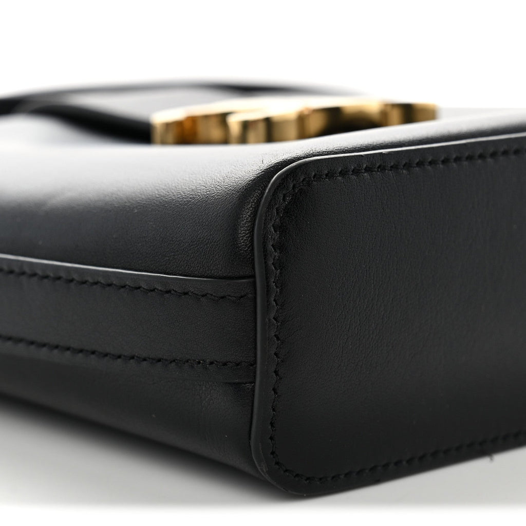Smooth Calfskin Triomphe Mini Bucket Bag Black