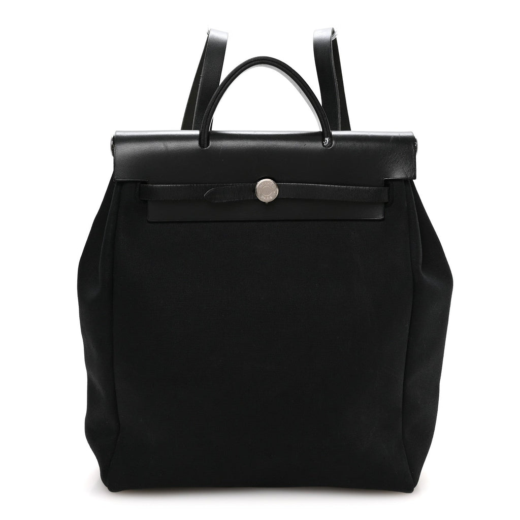Toile Vache Calfskin Herbag 30 PM Backpack Black