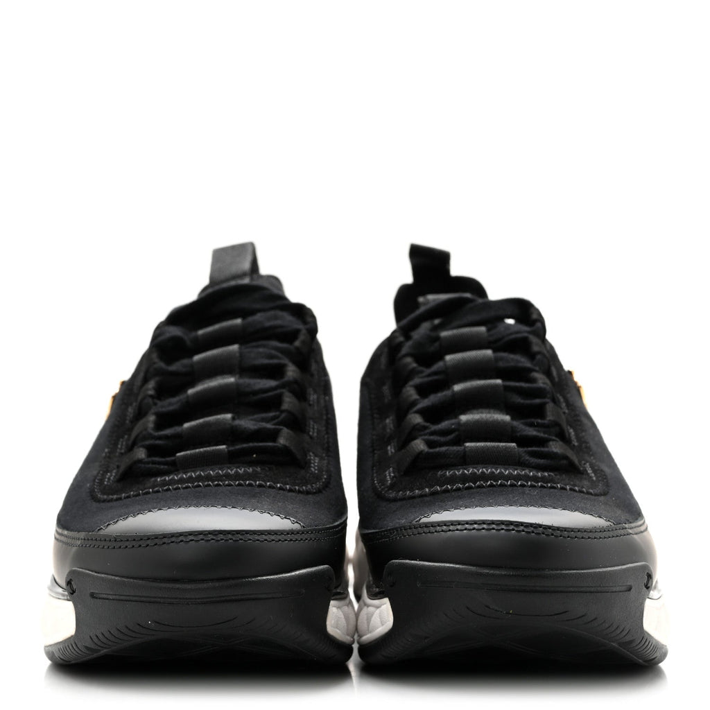 Velvet Calfskin Mixed Fibers CC Sneakers 37 Black