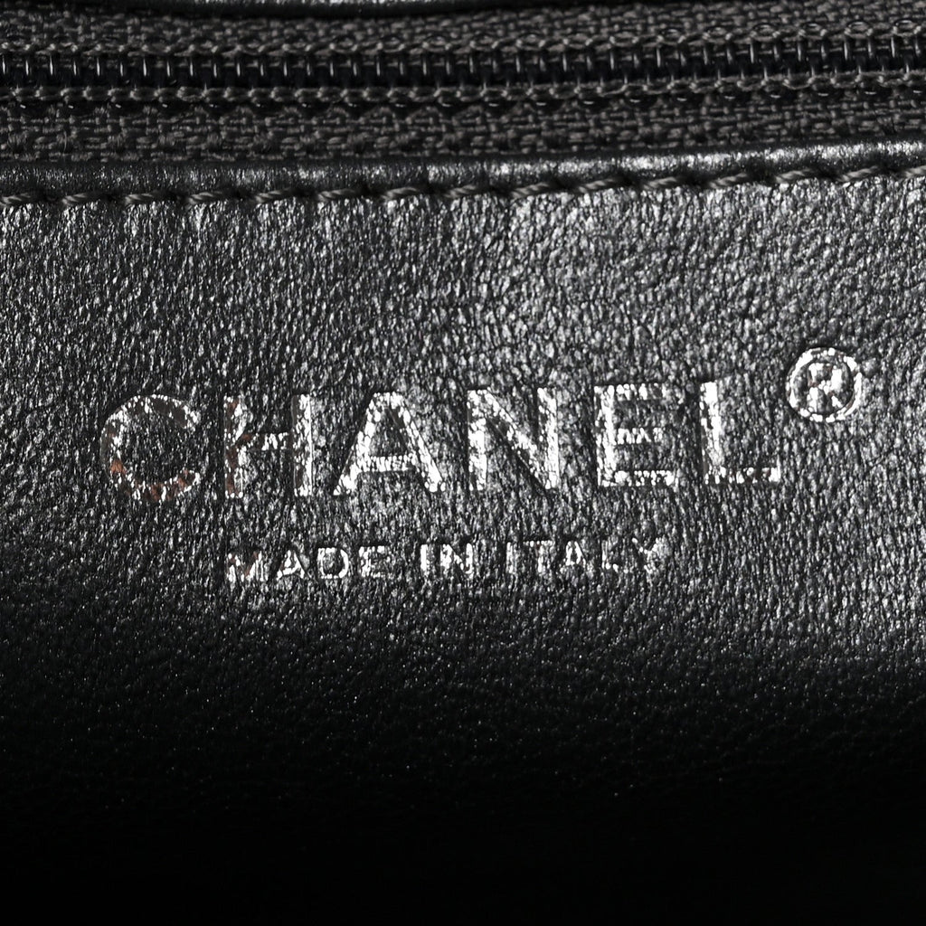 Metallic Aged Calfskin Quilted Medium Reissue Camera Case Dark Silver