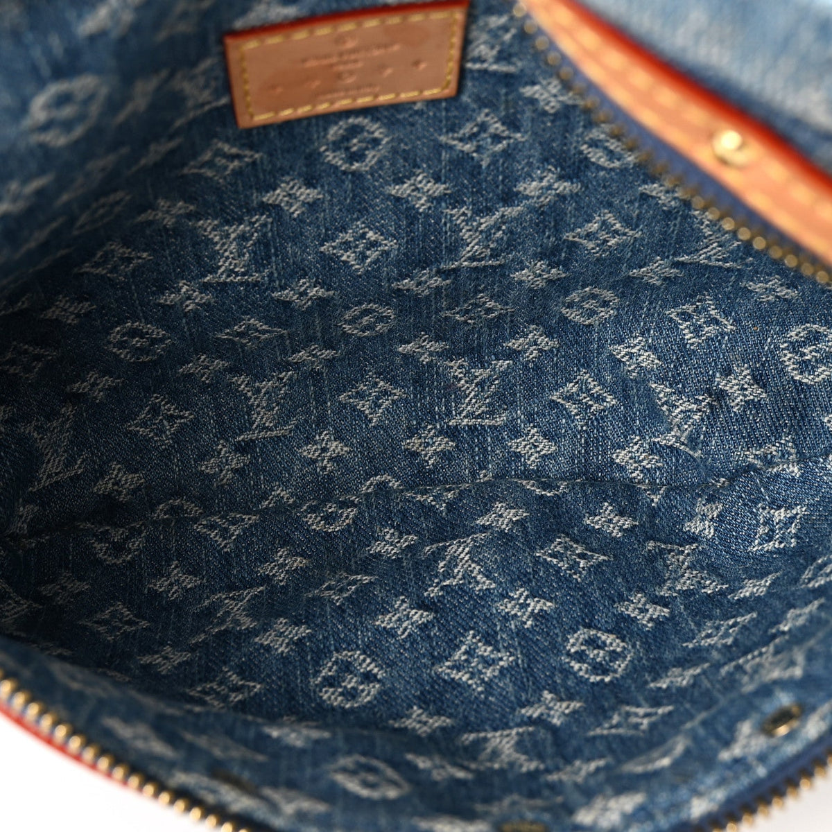 Monogram Denim High Rise Bumbag Blue