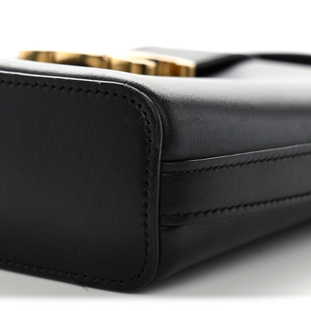Smooth Calfskin Triomphe Mini Bucket Bag Black