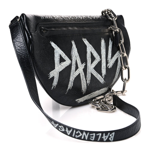 Agneau Arena Graffiti All Over XS Souvenir Belt Bag Black White