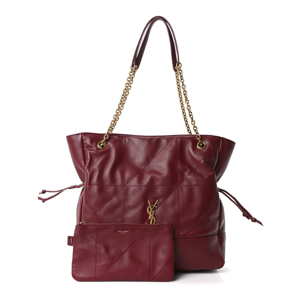 Lambskin Medium Jamie Shopping Tote Bordeaux