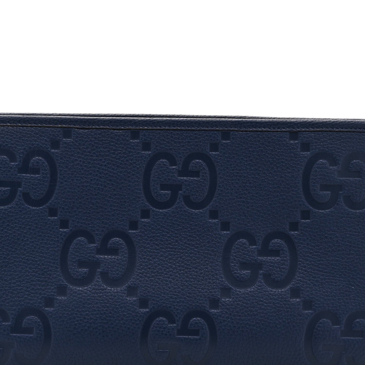 Piuma Calfskin Jumbo GG Embossed Pouch  Royale