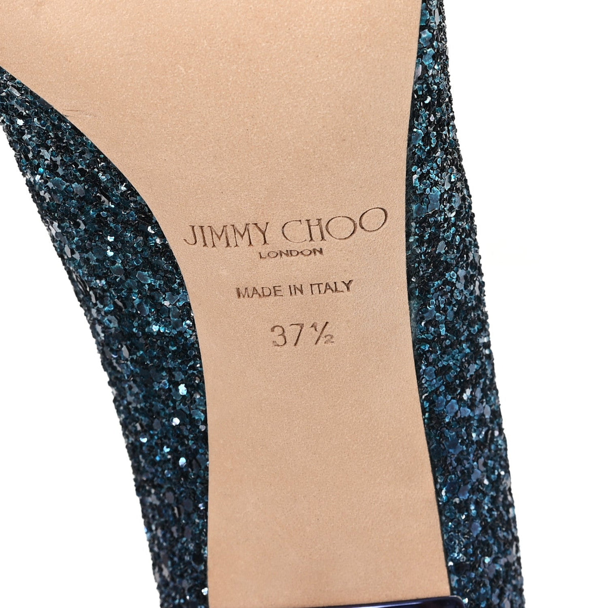 Coarse Glitter Degrade Pointy Toe Romy 100 Pumps 37.5 Peacock Navy