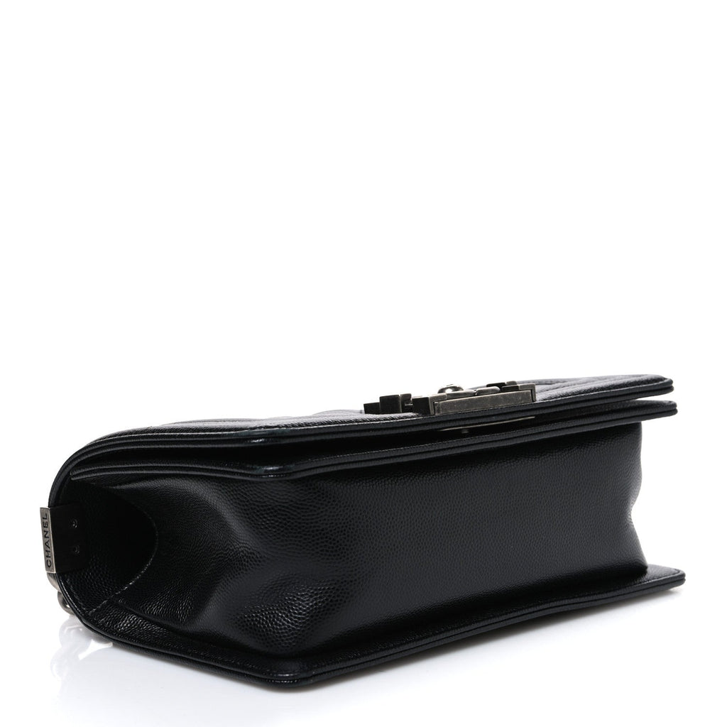 Caviar Quilted Small Boy Flap Black