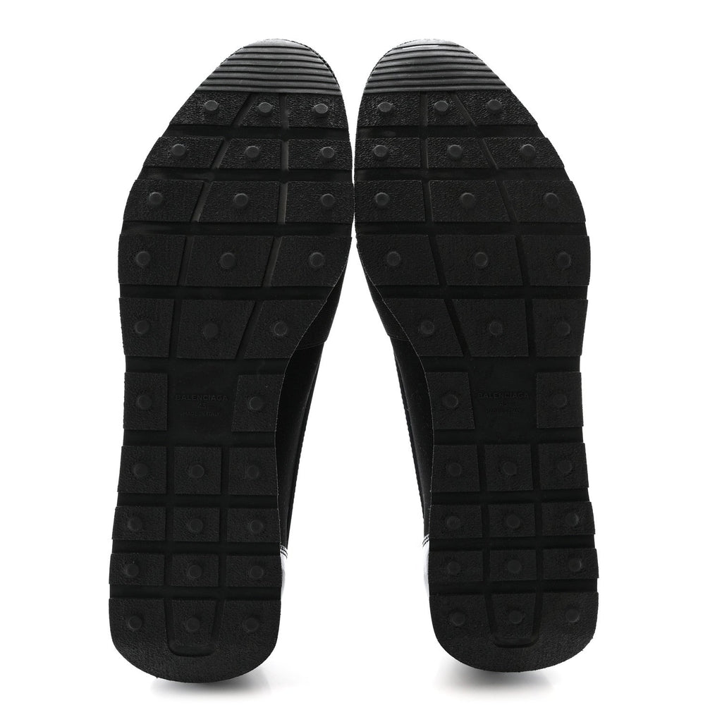 Patent Calfskin Neoprene Mesh Suede Mens Race Runner Sneakers 43 Black Navy