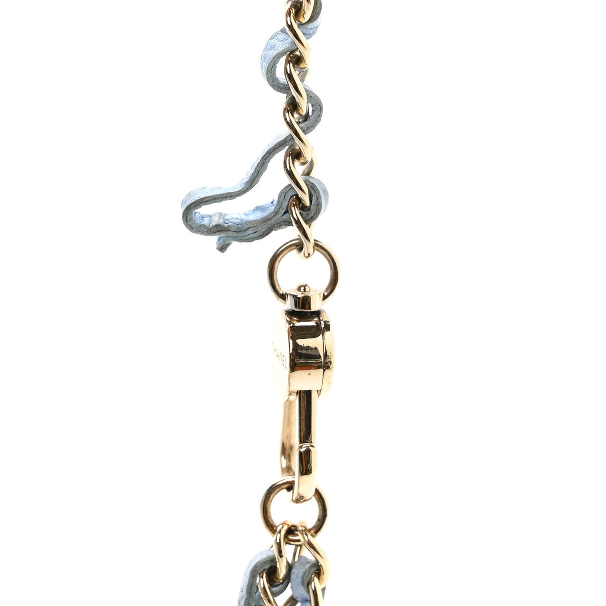 Caviar Quilted Mini Chain Belt Bag Light Blue