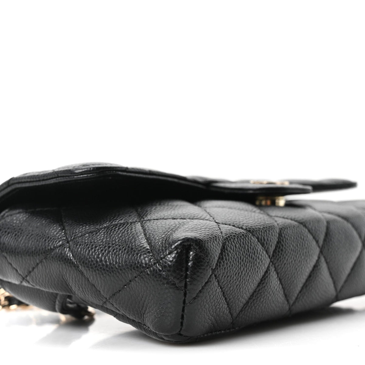 Caviar Quilted CC Flap Belt Bag Black