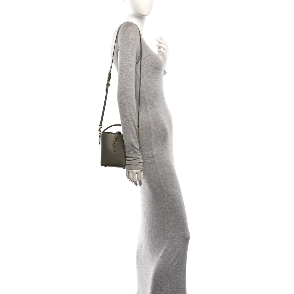 Shiny Calfskin Le 37 Mini Bucket Bag Strong Moss
