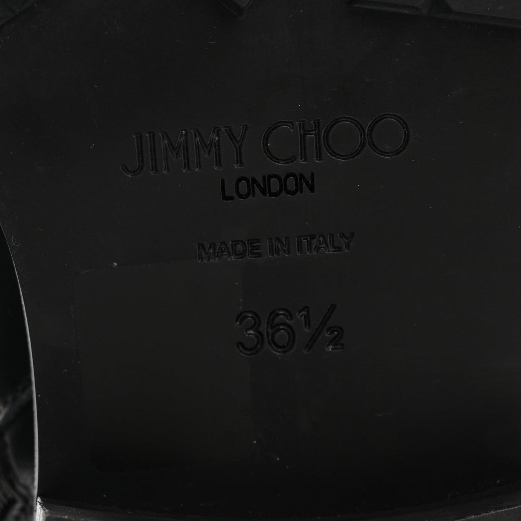 Shiny Calfskin Cayo Combat Boots 36.5 Black