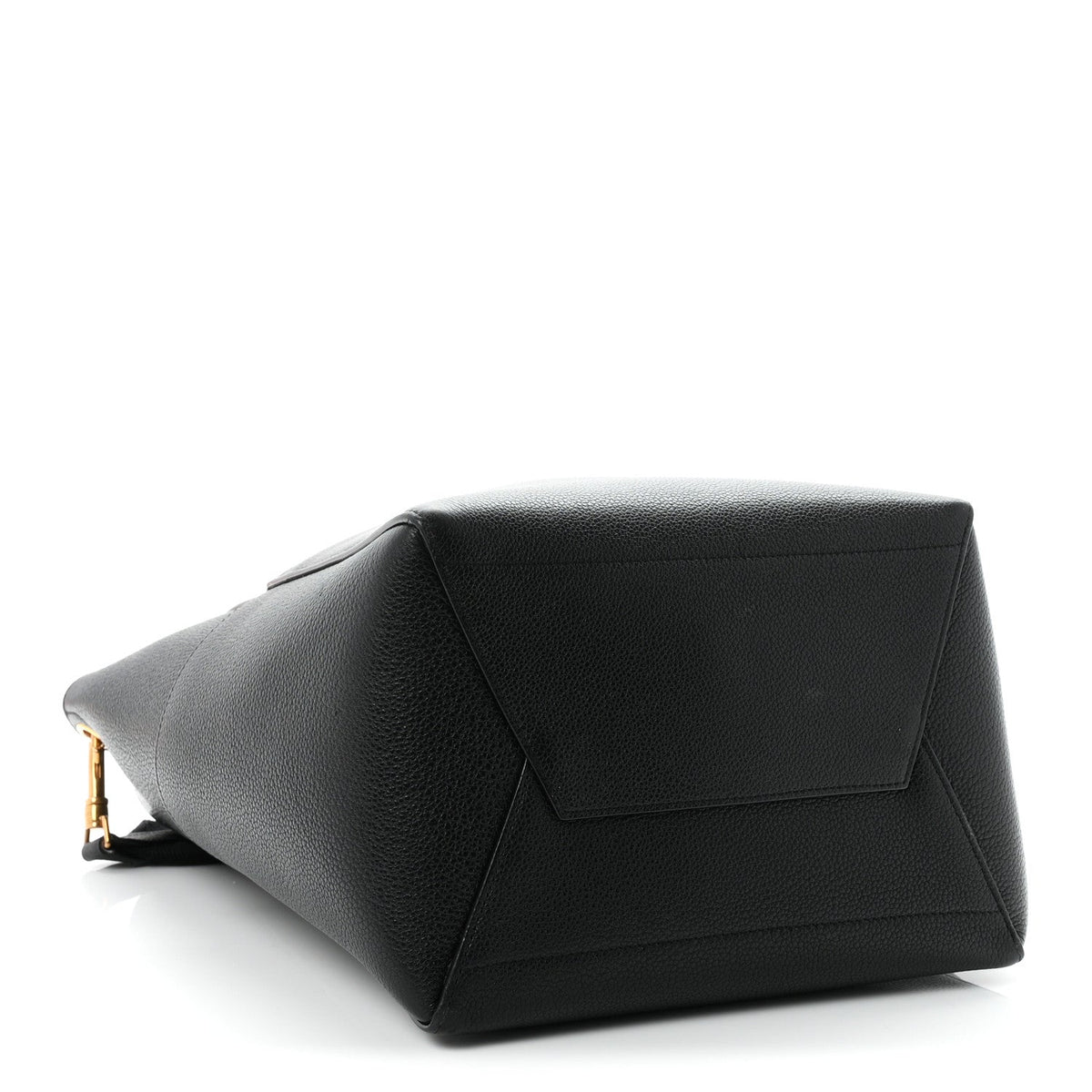 Soft Grained Calfskin Sangle Bucket Bag Black