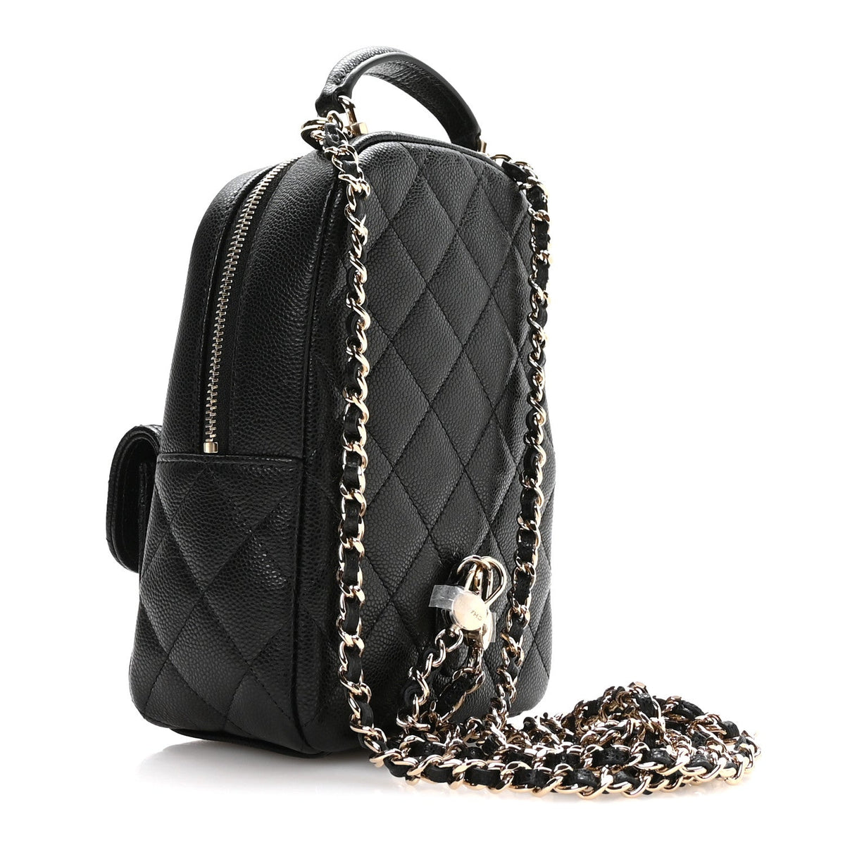 Caviar Quilted CC Mini Classic Backpack Black