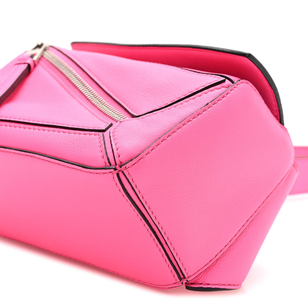 Calfskin Mini Puzzle Bumbag Neon Pink