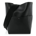 Soft Grained Calfskin Sangle Bucket Bag Black