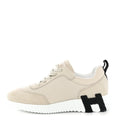 Textured Mesh Suede Goatskin Womens Bouncing Sneakers 37.5 Beige Glasie