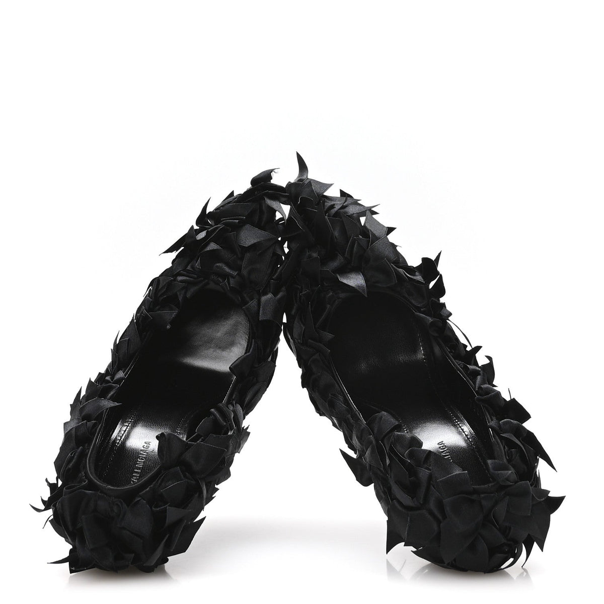 Satin Pointed Marie A Bows All Over 110mm Pumps 35 Black