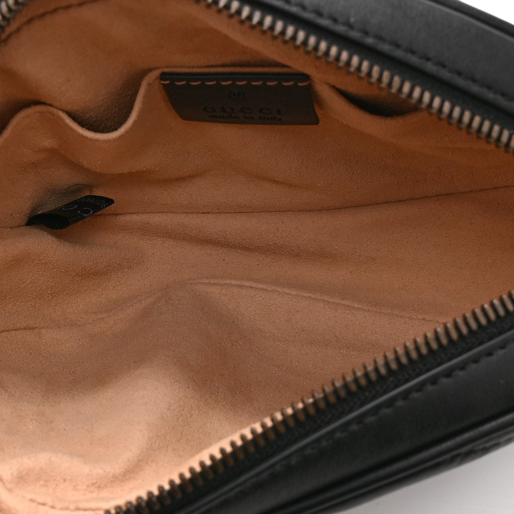 Calfskin Matelasse GG Marmont Belt Bag 75 30 Black