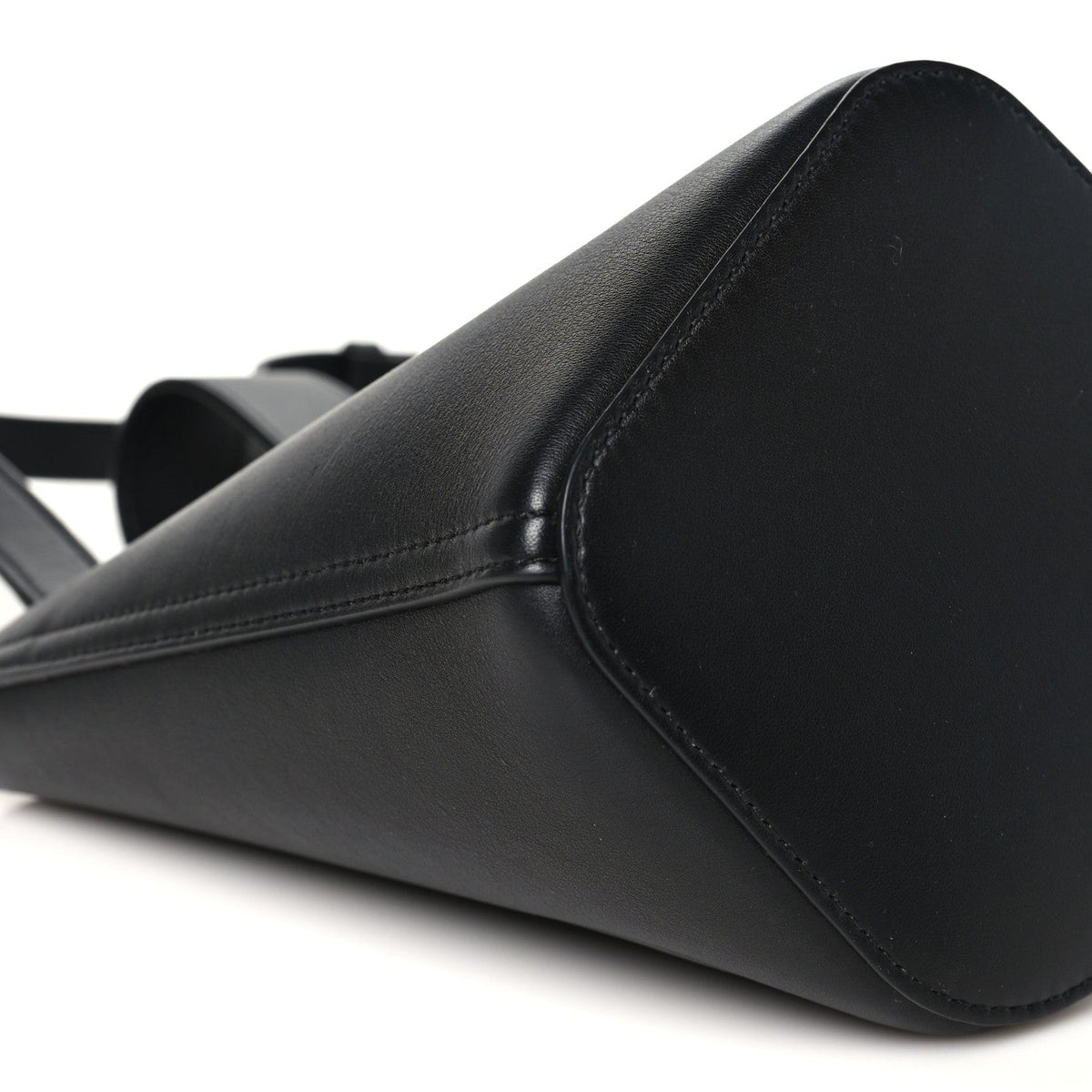 Soft Grained Calfskin Mini Pebble Bucket Bag Black