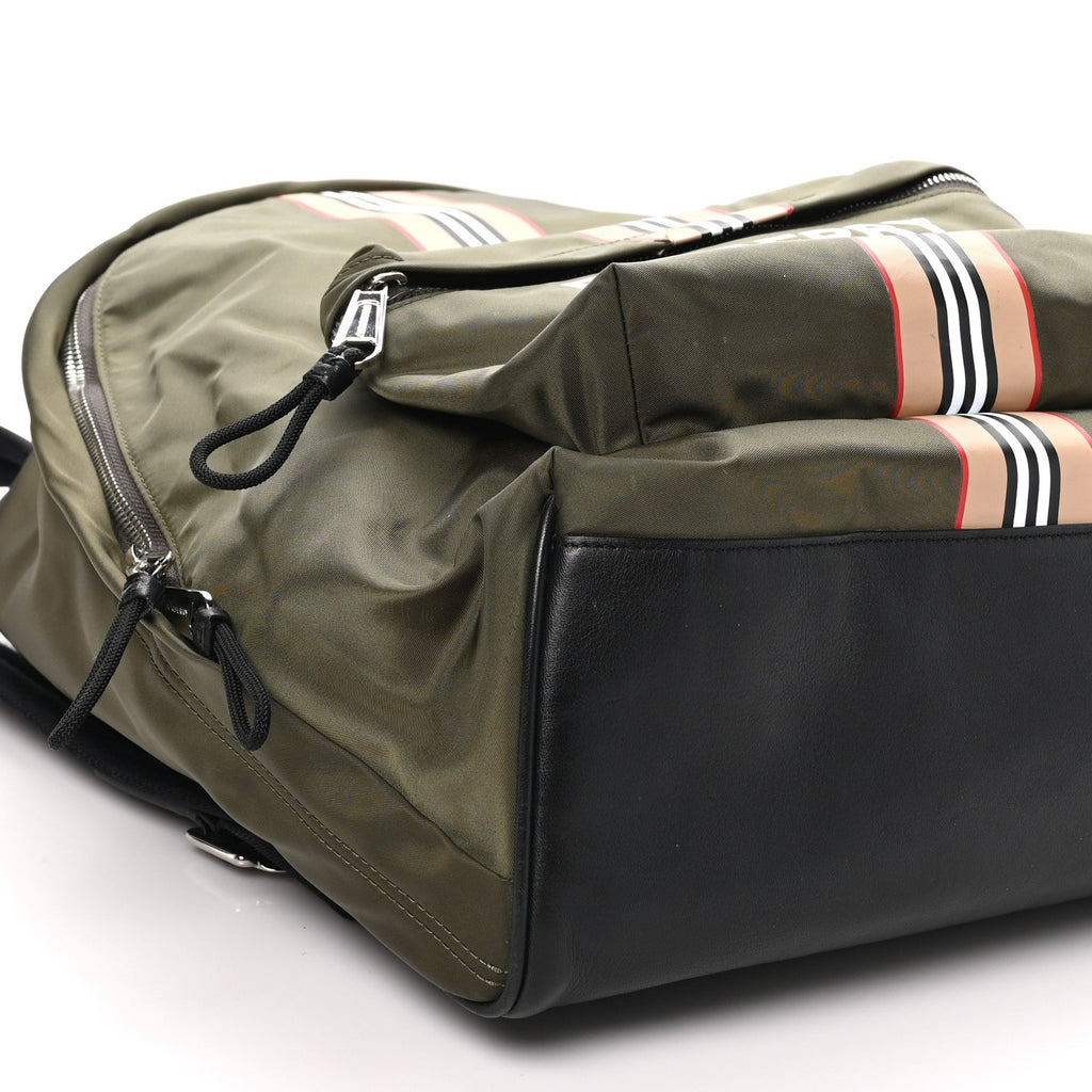 Canvas Vintage Check Stripe Jett Backpack Dark Olive Green