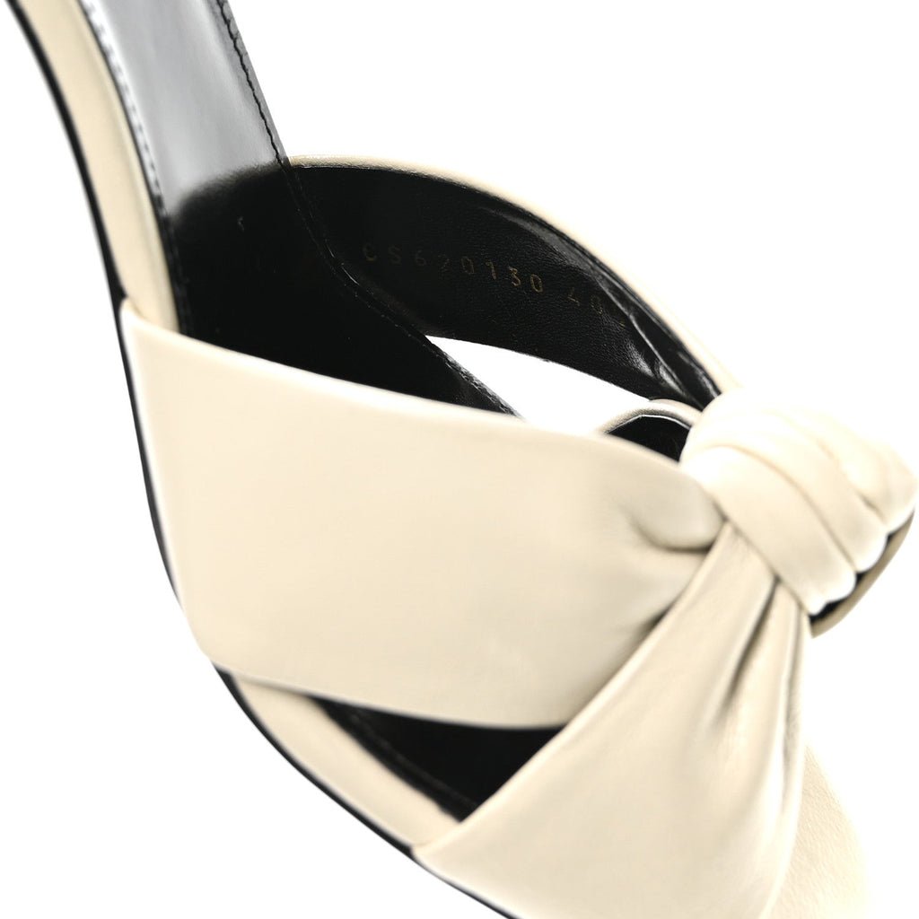 Lambskin Bianca Mules 40.5 Pearl