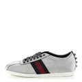 Glitter Fabric Studded Web Womens Sneakers 38 Silver
