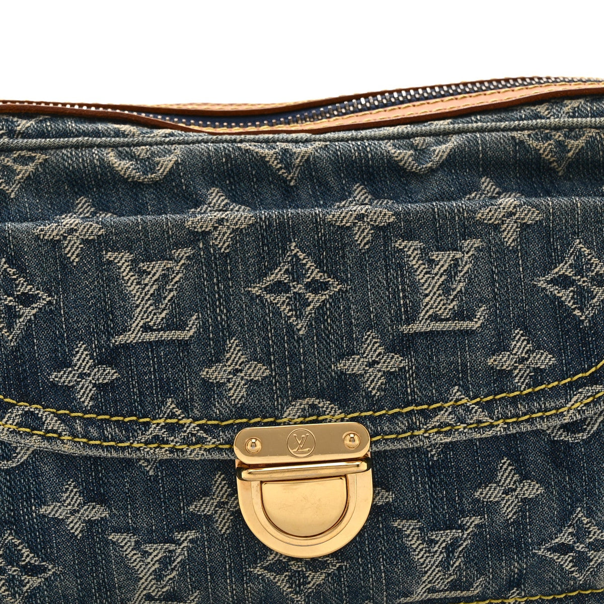 Monogram Denim Bum Bag Blue