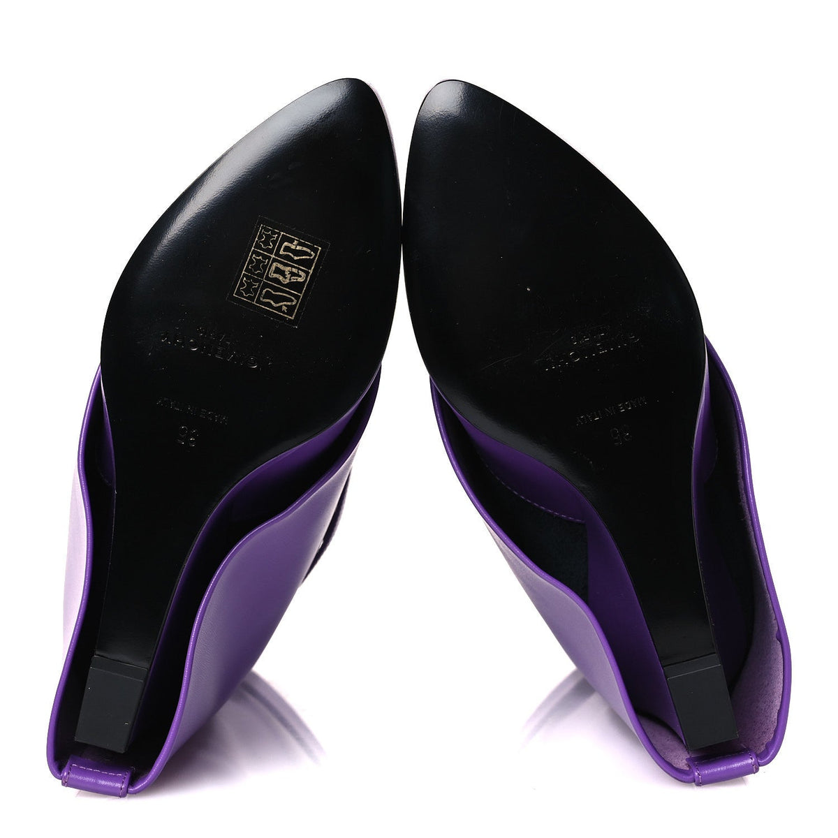 Calfskin Shark Lock Ankle Boots 35 Ultraviolet