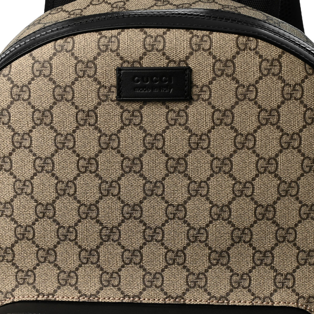 GG Supreme Monogram Medium Backpack Black
