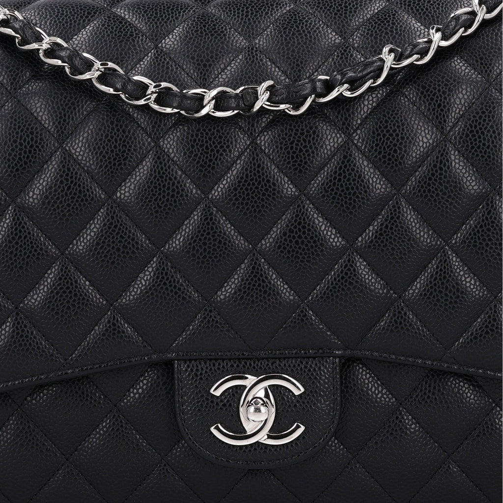Caviar Quilted Maxi Double Flap Black